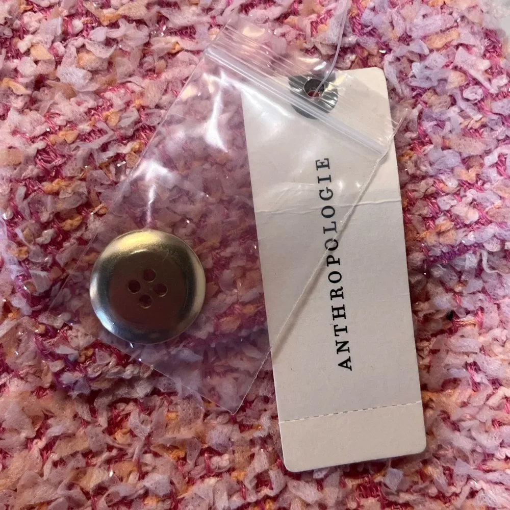 NWT Anthropologie | Maeve Tweed Pink White Weave Mini Skirt‎ Sz 6
